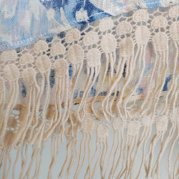 Chico's Paisley Linen Poncho Sz S/M Beach Coastal Grandma Summer - Picture 3 of 9